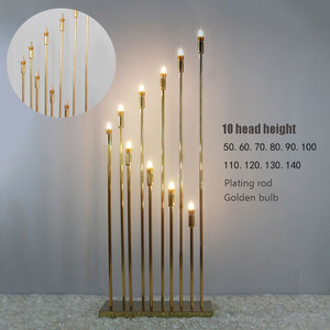 Decoración para Bodas, Lámpara de Juncos Dorados, Guía de Camino, Arte en Hierro, Decoración para Fiestas, <span class=keywords><strong>10</strong></span> Cabezas, Faroles Dorados para Bodas, Centro de Mesa - Product Image 6