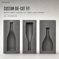 Insert en mousse EVA personnalisé pour l'emballage de bouteilles en verre, coussin protecteur pour boîte cadeau de bouteilles fragiles, expédition