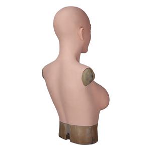 Halloween Cosplay Masquerade Props <span class=keywords><strong>disfraz</strong></span> mujer humana Real <span class=keywords><strong>m</strong></span>áscara facial <span class=keywords><strong>m</strong></span>áscara realista cabeza de silicona <span class=keywords><strong>m</strong></span>áscaras de fiesta con pecho - Product Image 5