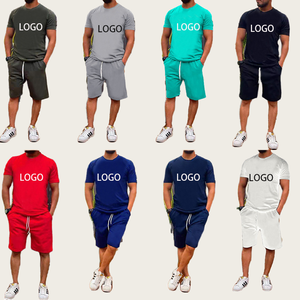 Ensemble de survêtement pour homme avec logo personnalisé, nouveau t-shirt à col rond et short décontracté pour le sport, le cyclisme et la remise en forme - Product Image 2