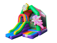 Château gonflable Elf pour extérieur, avec toboggan et aire de jeux, structure de saut gonflable