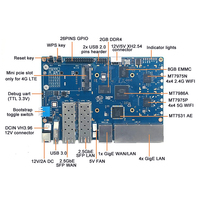 Banana Pi BPI-R3 MediaTek MT7986 Quad Core Cortex A53+MT7531Chip 2G DDR RAM 8G eMMC Compatible con POE Linux 5.4 EC25 LTE 4G Tarjeta SD