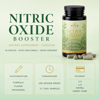 Capsules de renforcement de l'oxyde nitrique certifiées GMP, 0,5 g, 60 pièces, sans OGM, formule végétarienne, pré-entraînement