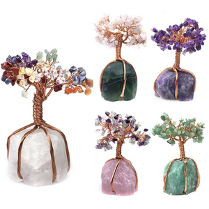 Base en pierre brute naturelle 7 chakra cristal énergie reiki fengshui argent arbre de noël chanceux pierre cristal arbre pour cadeau - Product Image 3