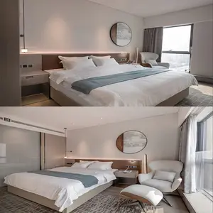 2023 현대 사용자 정의 침실 디자인 5 성급 호텔 가구 세트 광동에서 만든 주문 제작