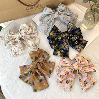 Accessoires pour cheveux en mousseline de soie florale à trois couches de style doux pour femmes et filles