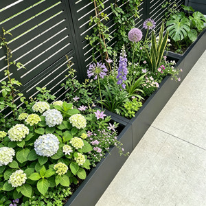 2-in-1 Raised Garden Bed with <b>Trellis</b> Rust-Proof Louvered Design Easy Assembly Custom Pattern Available Planter Box for Patio - Product Image 5