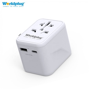 Worldplug All In One Adaptador de viaje Cargador <span class=keywords><strong>Universal</strong></span> Adaptador de viaje internacional con USB y tipo C - Product Image 1