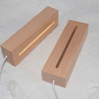 Lampe de nuit LED rectangulaire en bois, commande tactile, alimentation USB/piles, design minimaliste, à intégrer, DIY, chambre à coucher