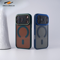 Coque de protection antichoc de luxe en PC rigide avec pare-chocs souple pour iPhone 17 Air 16 15 14 Plus 13 12 11 Pro Max, transparente et magnétique
