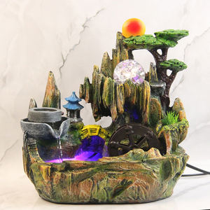 Fuente de mesa interior pequeña rocalla escritorio montaña cascadas en <span class=keywords><strong>cascada</strong></span> con Mister Waterwheel Mill bola rodante para Decoración - Product Image 1