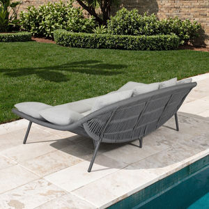 Mobilier de jardin Canapé de piscine Lits en rotin rond Canapé en osier blanc Lit de repos en corde pour hôtel Chaise longue Chaise longue pour le soleil Lit de jour - Product Image 4