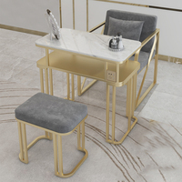 Mobilier de Luxe Style Moderne Nouvelle Qualité pour Salon de Beauté, Ensemble de Manucure Professionnel avec Table à Ongles
