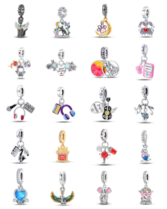 Abalorios vintage para pulseras DIY, accesorios chapados en <span class=keywords><strong>oro</strong></span>, colgantes <span class=keywords><strong>de</strong></span> plata, cuentas sueltas <span class=keywords><strong>de</strong></span> circonita para niños y mujeres - Product Image 1