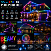 Guirlande lumineuse LED RGB numérique 30 mm, étanche WS2811 IP67, SMD5050, pour façade de bâtiment, aménagement paysager, éclairage de vacances