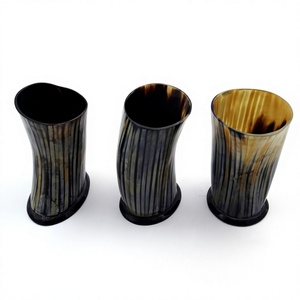 Tazas de Cuerno de Búfalo Natural Pulido, Irregulares y Rayadas, Estilo Rústico, para Beber, Decoración del Hogar - Product Image 1