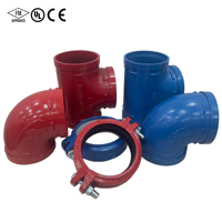 Raccords de tuyauterie pour lutte contre l'incendie, Té égal rainuré en fonte ductile 3" 76,1 mm, Prêt à expédier