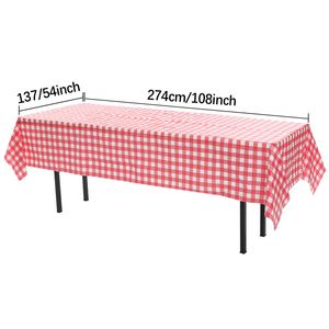 Wholesaler 54x108in Red Gingham Checkered Plastic <b>Table</b> <b>Cloth</b> <b>Disposable</b> Tablecloths Party <b>Table</b> <b>Cloths</b> for 8ft Rectangle <b>Table</b> - Product Image 2