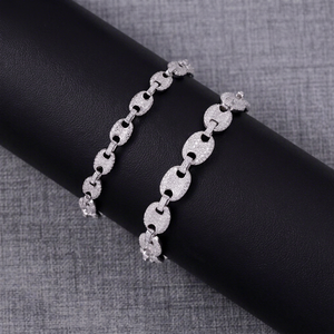 Fashion Mossanite Cuban Bracelet Fine Jewelry 6mm 8mm S925 Silver <b>Men</b> Women Bracelet VVS Moissanite Diamond Cuban Bracelet - Product Image 1