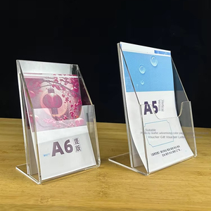 A4A5A6 Acrylic Desktop Color Page <strong>Display</strong> Rack Foldable Bank Flyer Exhibition Front Desk Information <strong>Display</strong> Box - Product Image 1