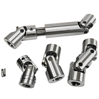 Junta Universal Telescópica de Acero Aleado Inoxidable Anodizado en Negro con Eje con Ranura