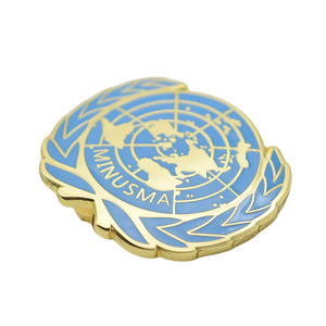Épinglette en émail dur avec logo bleu des Nations Unies, emblème du drapeau de l'ONU, <span class=keywords><strong>broche</strong></span> dorée pour sac et manteau - Product Image 6
