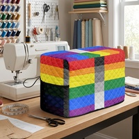 Housse de machine à coudre matelassée en polyester, motif arc-en-ciel gay personnalisé, anti-poussière, pour machine à coudre domestique