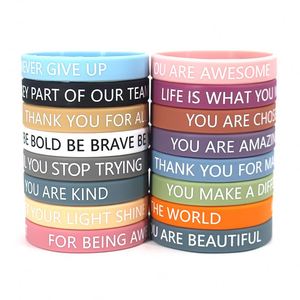 Pulsera Deportiva de Silicona con Texto Motivacional, Brazalete de Goma con Logotipo Personalizado, Pedido al por Mayor OEM, Mensaje Inspirador, Impresión Suave, Uso Diario - Product Image 6