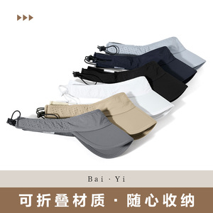 หมวกป้องกันแสงแดดแบบมีกระบังหน้า แห้งเร็ว ระบายอากาศได้ดี สีเทาอ่อน พับได้ หมวกกีฬากลางแจ้งสำหรับทุกเพศ - Product Image 4