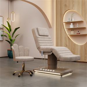 Nouveau Lit de Beauté Électrique en Cuir Synthétique Luxueux avec Dossier Réglable pour Soins du Visage et Application de Cils en Salon - Product Image 1