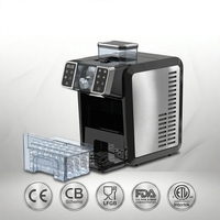 Machine à glaçons 2-en-1 coréenne et japonaise à haute efficacité énergétique SC-6201 avec système d'auto-nettoyage pour glaçons carrés de 16 mm et slushy instantané