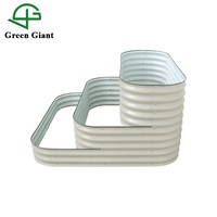 Huizhou Vert Géant 32 ''Grand 3 Niveaux Terrasse Modulaire Ondulé Métal Surélevé Jardin Lit Planteur Boîte 150x150x80cm