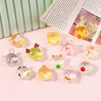 Accessoires de dessin animé en relief transparent lumineux du zodiaque chinois, ornements micro-paysagers DIY pour coque de téléphone en colle crème