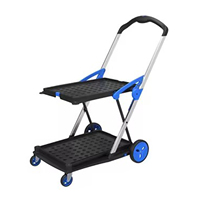 Winslow & Ross Chariot mobile multifonctionnel à deux niveaux, chariot de transport à main pliable avec caisse de rangement
