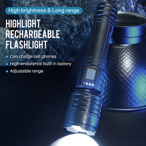 Siêu sáng 1700m dài phạm vi P50 điện hiển thị Telescopic <span class=keywords><strong>Zoom</strong></span> Xách Tay USB sạc LED ngọn đuốc ánh sáng chiến thuật đèn pin - Product Image 5