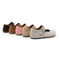 Chaussures plates Mary Jane en daim pour femmes, toutes occasions, avec boucle, style ballerines décontractées