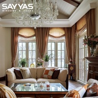 Ventana de Madera Revestida de Aluminio de Grado Arquitectónico Sayyas W-FL95-IW con Color RAL Personalizado para Edificios Comerciales Modernos