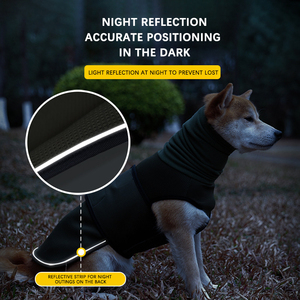 Rompi Anti-Kecemasan Anjing Rajutan Lembut Klasik Polos Ringan dari Poliester dengan Kerah Tinggi, Bernapas, dan Dapat Disesuaikan - Product Image 5