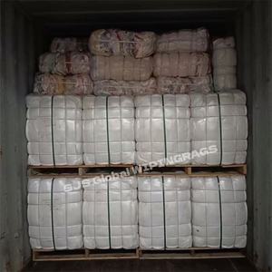 Trapos de limpieza de algodón 100% súper absorbentes, blancos, de punto, tipo camiseta, de 8 lb. - Product Image 1