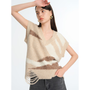 Custom Sweater Vest V-Neck <strong>Cable</strong> <strong>Knit</strong> <strong>Women</strong> <strong>S</strong> Sleeveless Sweater Knitted Oversized Sweater Custom <strong>Jumper</strong> - Product Image 1