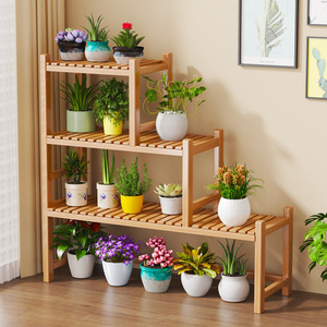 Flower <b>stand</b>/storage rack, floor-standing trapezoidal flower <b>pot</b> holder for balcony and living room, high-end bonsai and plant - Product Image 1