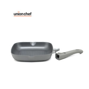 Poêle à griller personnalisée avec poignée <span class=keywords><strong>amovible</strong></span> Poêle à frire antiadhésive en aluminium Granit Ustensiles de cuisine pour viande poisson légumes - Product Image 3