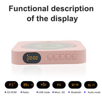 Pemutar CD Multifungsi dengan Speaker, Mendukung CD MP3 USB FM AUX, Pemutar Musik Digital untuk Hiburan Rumah