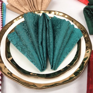 Serviettes de table en polyester <span class=keywords><strong>noir</strong></span> pour mariage, banquet, dîner - Product Image 6