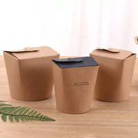 Boîte de nouilles jetables en papier Kraft brun, logo personnalisé, micro-ondes, impression de boîte de doner, boîte en papier kebab