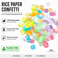 Confettis en papier de riz glutineux biodégradable et soluble dans l'eau, respectueux de l'environnement, pour mariage, canon à confettis, recharge en vrac, vente en gros