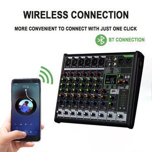 RX6-PRO USB Audio Mixer met 48V Phantom Power Stereo <span class=keywords><strong>DJ</strong></span> Mixer Mute-knop voor Live Streaming Podcasting Studio - Product Image 4