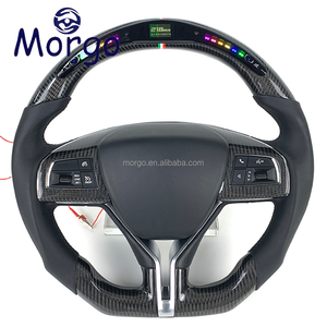 อุปกรณ์ตกแต่งรถยนต์สำหรับมาเซราติ <span class=keywords><strong>พวงมาลัย</strong></span>คาร์บอนไฟเบอร์พร้อมจอแสดงผล LED RPM แบบกำหนดเองสำหรับมาเซราติ จิบลิ เลวานเต้ จีที ปี 2007-2015 - Product Image 1