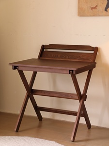 Escritorio Plegable de Madera Maciza de Fresno Blanco Estilo Vintage para Apartamentos Pequeños, Oficina en Casa, Escritura - Product Image 2