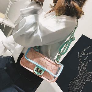 <span class=keywords><strong>Borsa</strong></span> da Spiaggia Personalizzata Nuova Collezione Estiva Super Trendy con Catena, Stile Coreano, alla Moda, Trasparente, Trapuntata Effetto Gelatina - Product Image 3